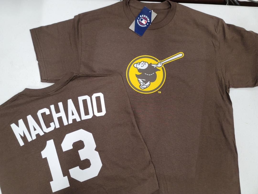 Mens MLB Team Apparel San Diego Padres MANNY MACHADO Baseball Shirt BROWN