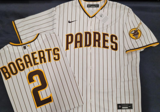 Mens NIKE Team Apparel San Diego Padres XANDER BOGAERTS Baseball Jersey WHITE P/S