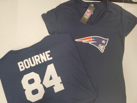 NFL Team Apparel Womens New England Patriots KENDRICK BOURNE V-Neck Football Shirt NAVY