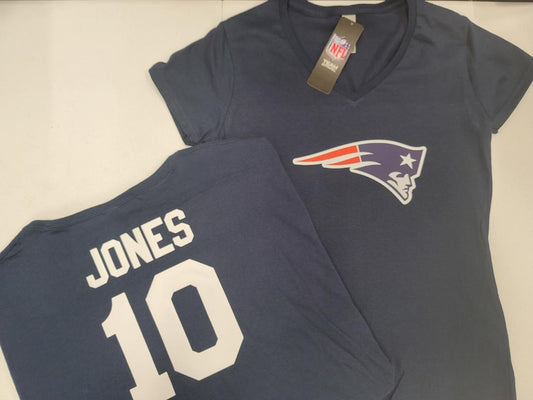 NFL Team Apparel Womens New England Patriots MAC JONES V-Neck Football Shirt NAVY