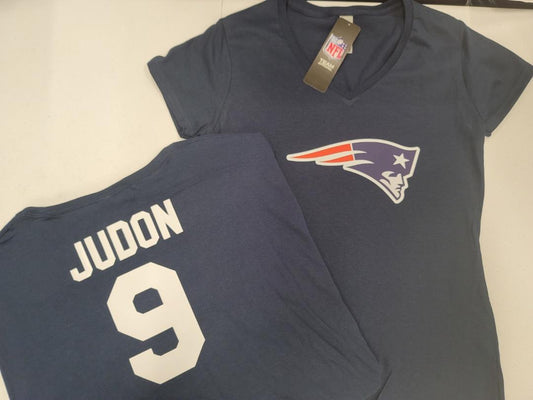 NFL Team Apparel Womens New England Patriots MATTHEW JUDON V-Neck Football Shirt NAVY