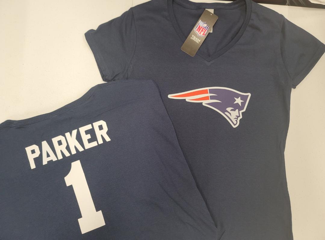 NFL Team Apparel Womens New England Patriots DeVANTE PARKER V-Neck Football Shirt NAVY