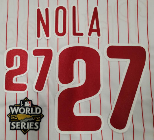 PHILADELPHIA PHILLIES Authentic AARON NOLA 2022 World Series Number KIT + PATCH For Jersey