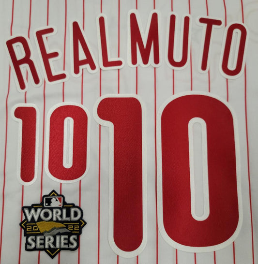 PHILADELPHIA PHILLIES Authentic JT REALMUTO 2022 World Series Number KIT + PATCH For Jersey