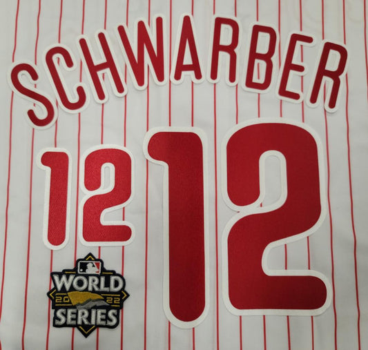 PHILADELPHIA PHILLIES Authentic KYLE SCHWARBER 2022 World Series Number KIT + PATCH For Jersey