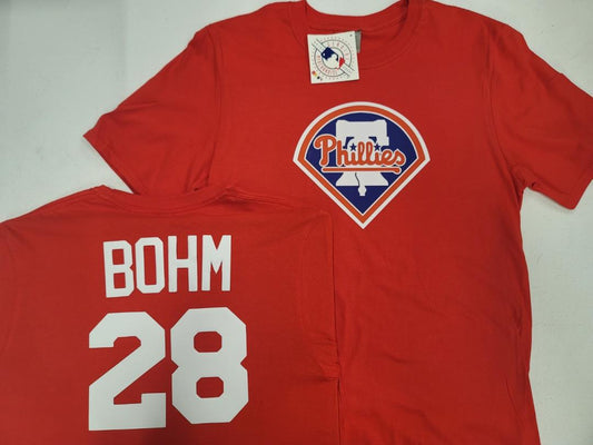 BOYS YOUTH MLB Team Apparel Philadelphia Phillies ALEC BOHM Baseball Jersey Shirt RED