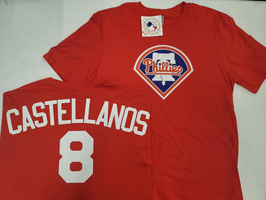 BOYS YOUTH MLB Team Apparel Philadelphia Phillies NICK CASTELLANOS Baseball Jersey Shirt RED