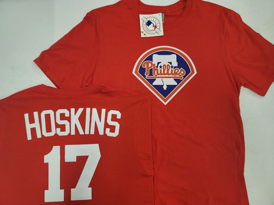 Mens MLB Team Apparel Philadelphia Phillies RHYS HOSKINS Baseball Shirt RED