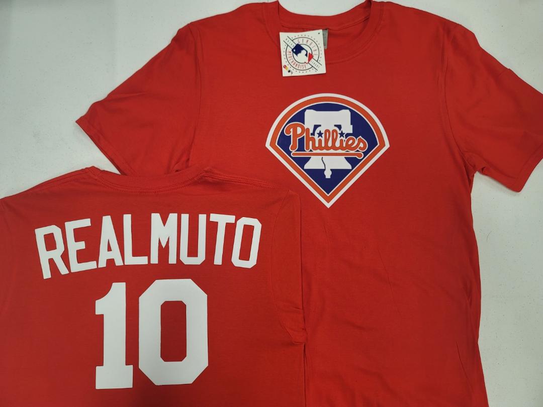 Mens MLB Team Apparel Philadelphia Phillies JT REALMUTO Baseball Shirt RED