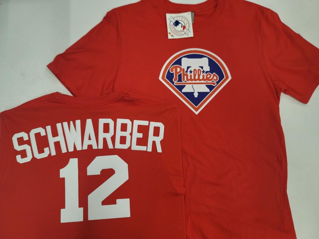 Mens MLB Team Apparel Philadelphia Phillies KYLE SCHWARBER Baseball Shirt RED