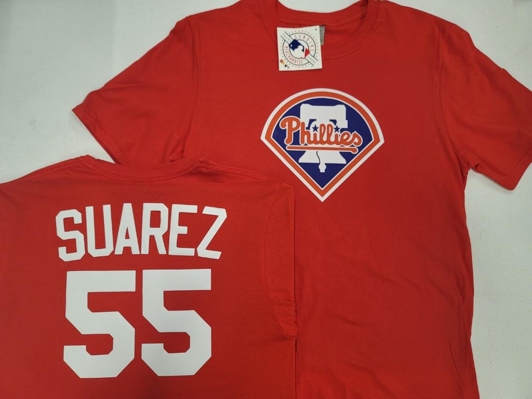 Mens MLB Team Apparel Philadelphia Phillies RANGER SUAREZ Baseball Shirt RED