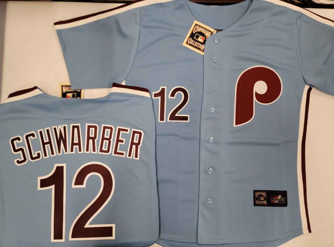 Cooperstown Collection Philadelphia Phillies KYLE SCHWARBER Sewn THROWBACK Baseball Jersey