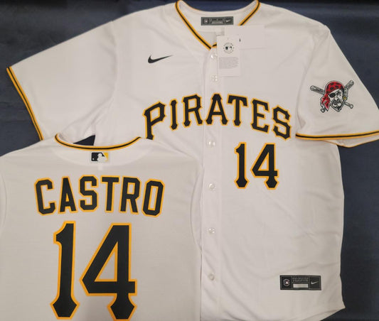 Nike Pittsburgh Pirates RUDOLFO CASTRO Sewn Baseball Jersey WHITE