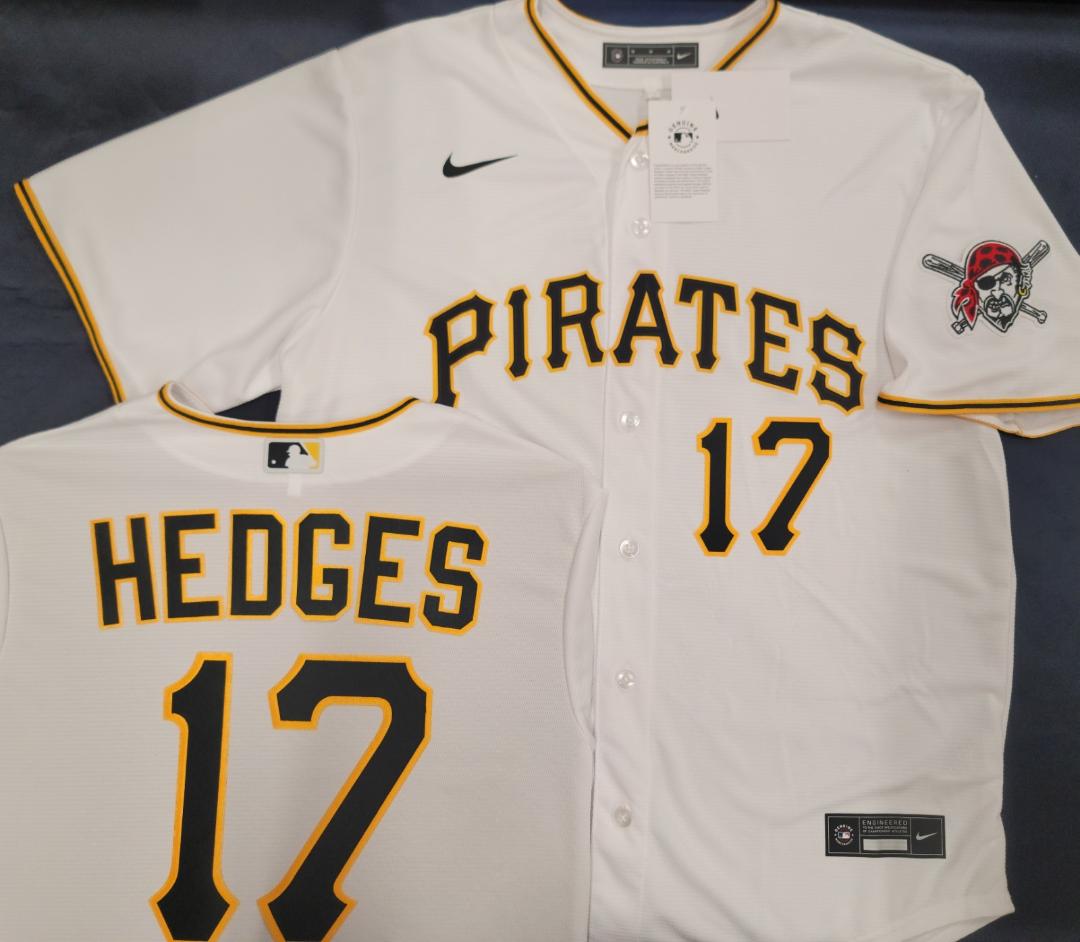 Nike Pittsburgh Pirates AUSTIN HEDGES Sewn Baseball Jersey WHITE