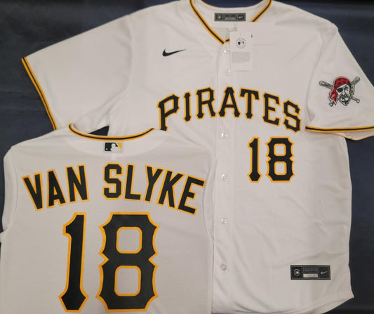 Nike Pittsburgh Pirates ANDY VAN SLYKE Sewn Baseball Jersey WHITE