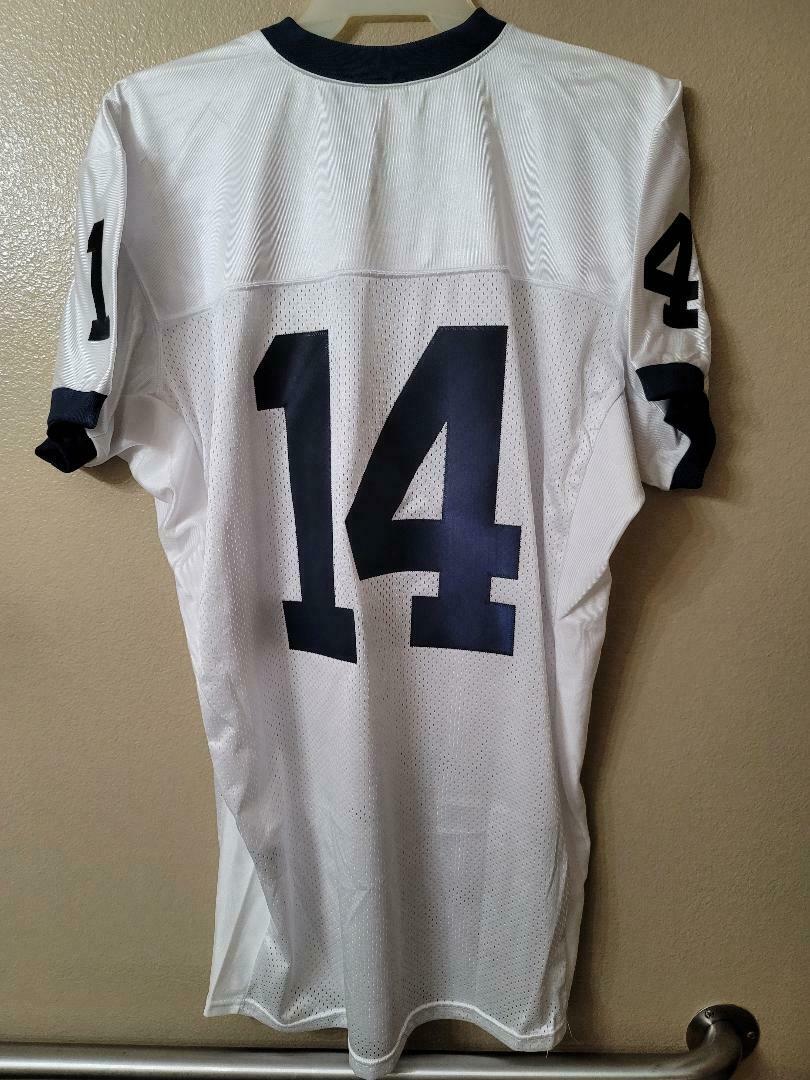 Mens Nike NCAA PENN STATE NITTANY LIONS PSU #14 AUTHENTIC Game JERSEY WHITE
