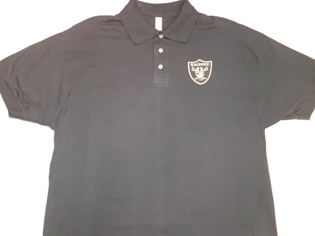 Mens NFL Team Apparel OAKLAND RAIDERS Football Polo Golf Shirt BLACK