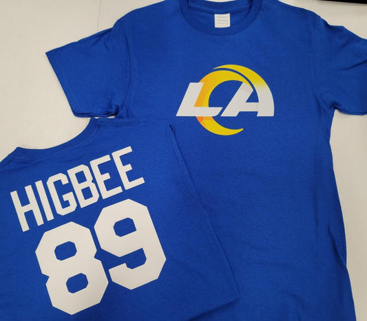 Mens NFL Team Apparel Los Angeles Rams TYLER HIGBEE Football Jersey Shirt ROYAL