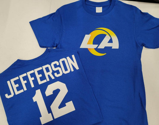 Boys Youth NFL Team Apparel Los Angeles Rams VAN JEFFERSON Football Jersey Shirt ROYAL