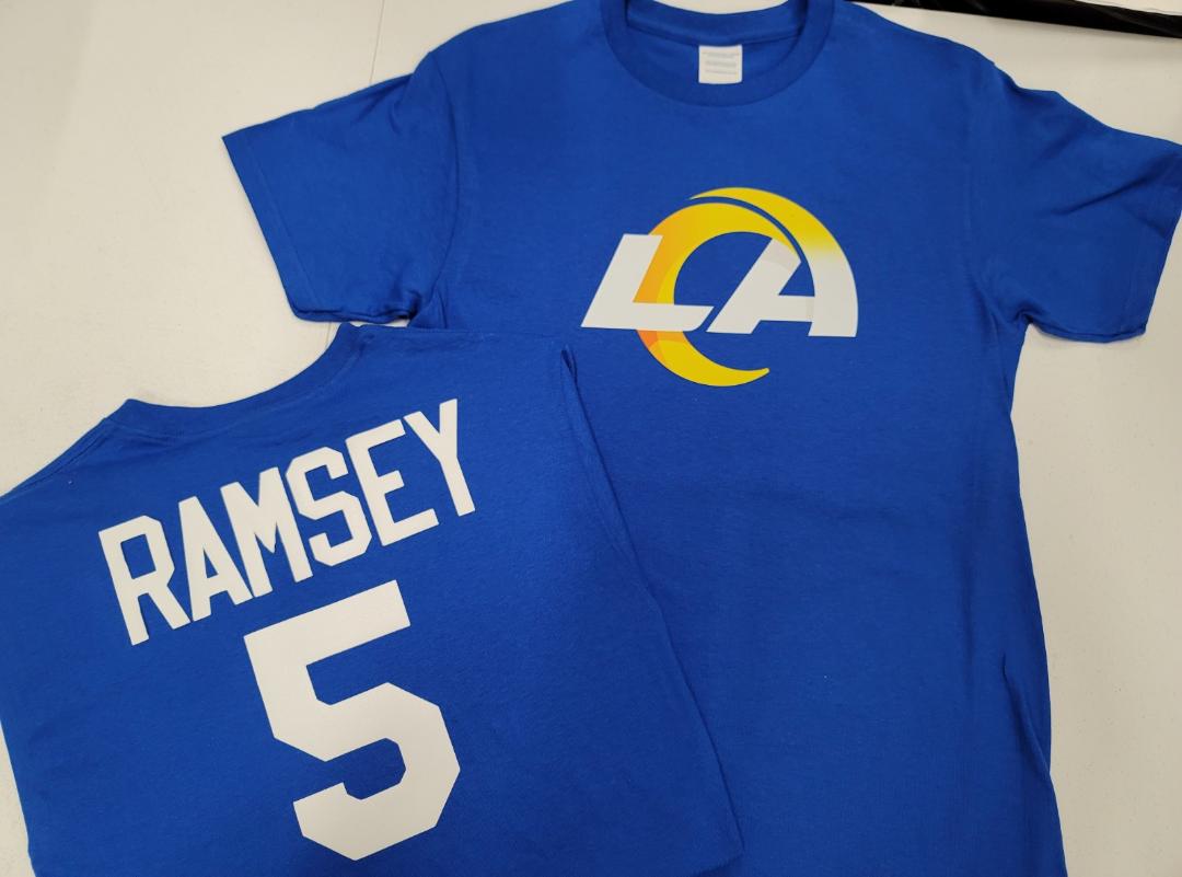 Boys Youth NFL Team Apparel Los Angeles Rams JALEN RAMSEY Football Jersey Shirt ROYAL