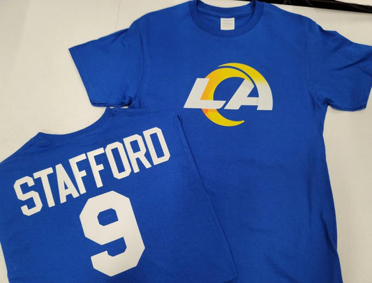Mens NFL Team Apparel Los Angeles Rams MATTHEW STAFFORD Football Jersey Shirt ROYAL