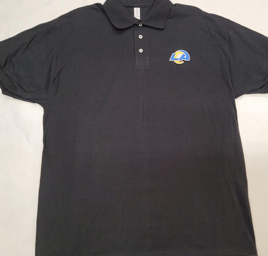 Mens NFL Team Apparel LOS ANGELES RAMS Football Polo Golf Shirt BLACK
