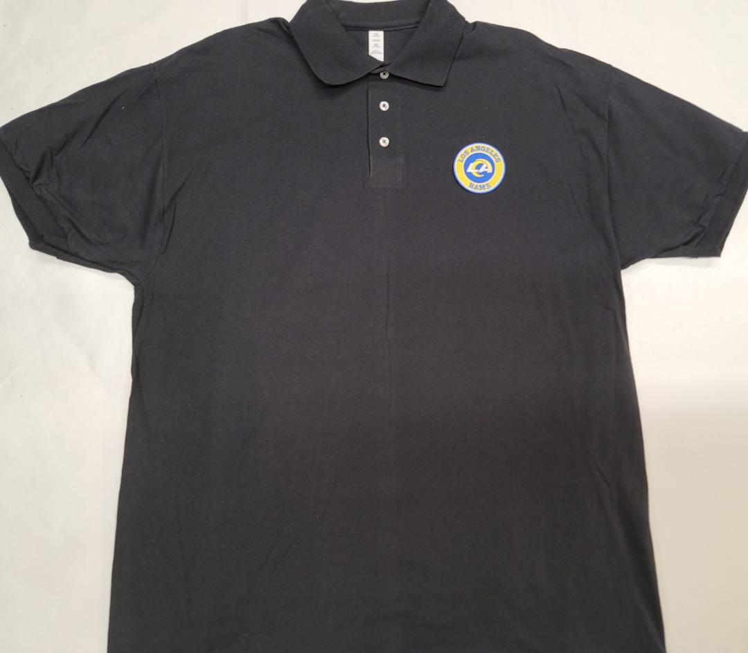 Mens NFL Team Apparel LOS ANGELES RAMS Football Polo Golf Shirt BLACK