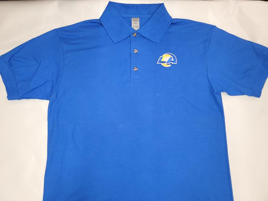 Mens NFL Team Apparel LOS ANGELES RAMS Football Polo Golf Shirt ROYAL