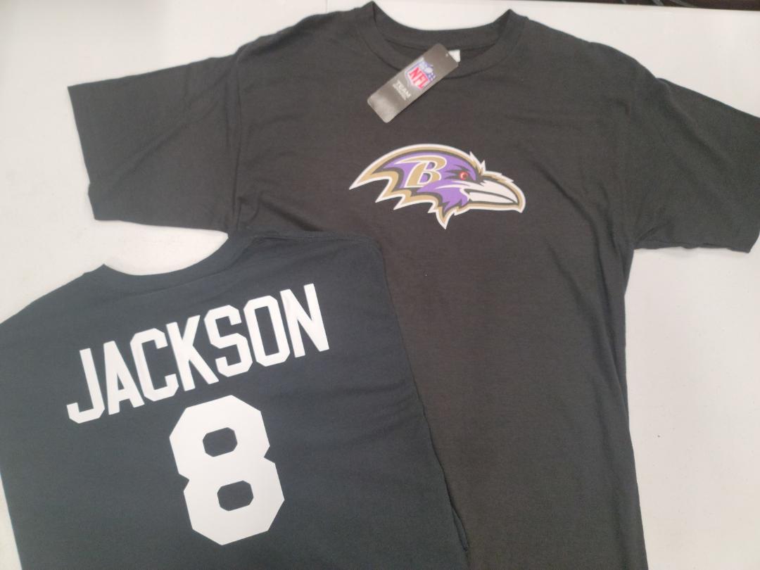 Mens NFL Team Apparel Baltimore Ravens LAMAR JACKSON Football Jersey Shirt BLACK
