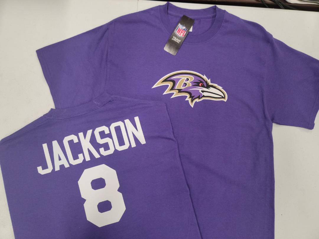 Mens NFL Team Apparel Baltimore Ravens LAMAR JACKSON Football Jersey Shirt PURPLE