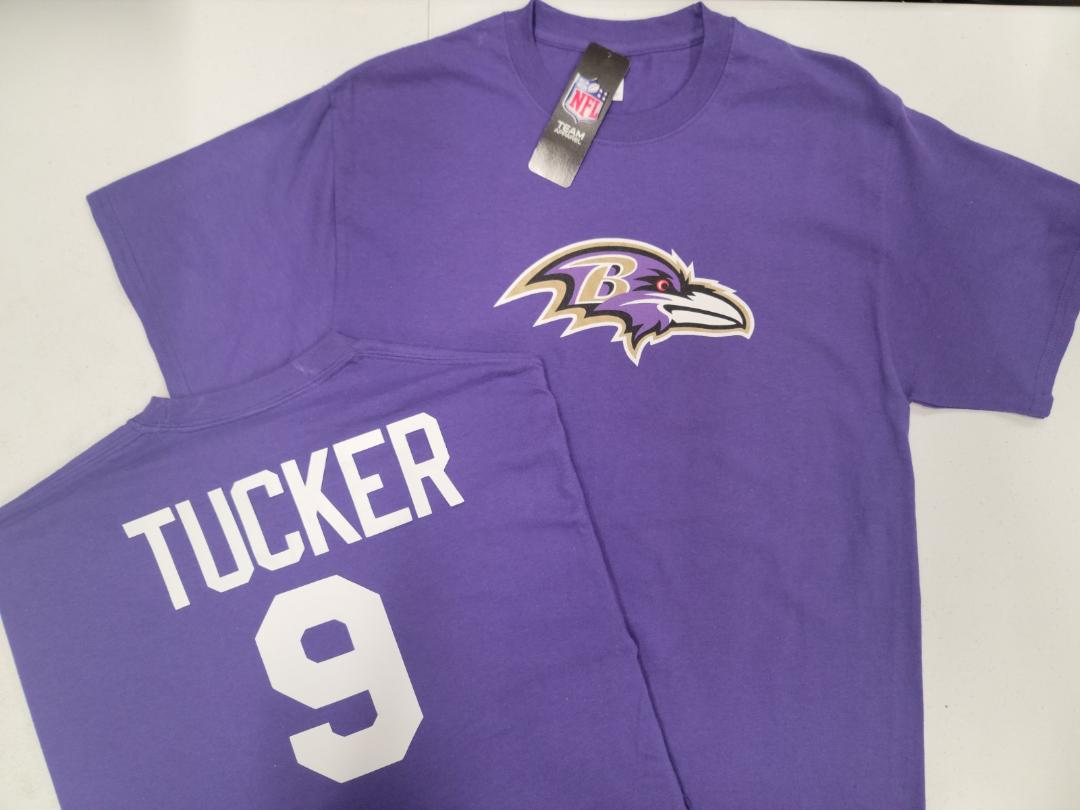 Mens NFL Team Apparel Baltimore Ravens JUSTIN TUCKER Football Jersey Shirt PURPLE