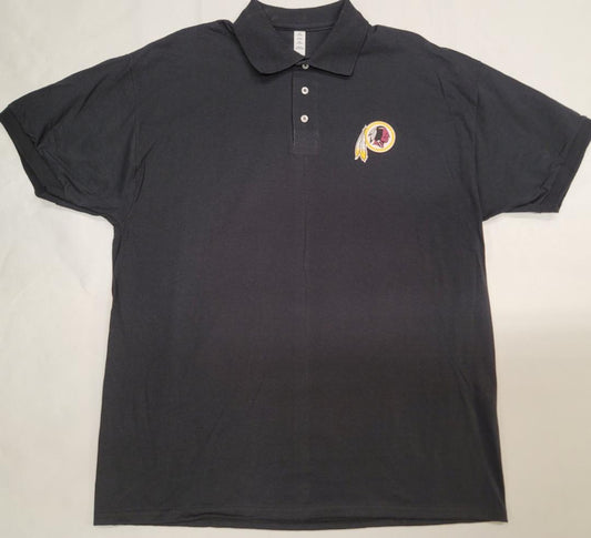 NFL Team Apparel WASHINGTON REDSKINS Football Polo Golf Shirt BLACK
