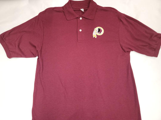 NFL Team Apparel WASHINGTON REDSKINS Football Polo Golf Shirt MAROON