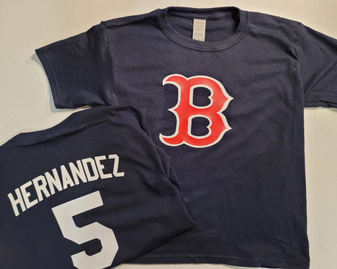 BOYS YOUTH MLB Team Apparel Boston Red Sox KIKI HERNANDEZ Baseball Jersey Shirt NAVY