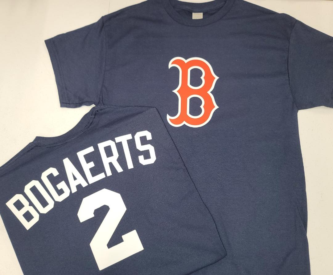 Mens MLB Team Apparel Boston Red Sox XANDER BOGAERTS Baseball Shirt NAVY