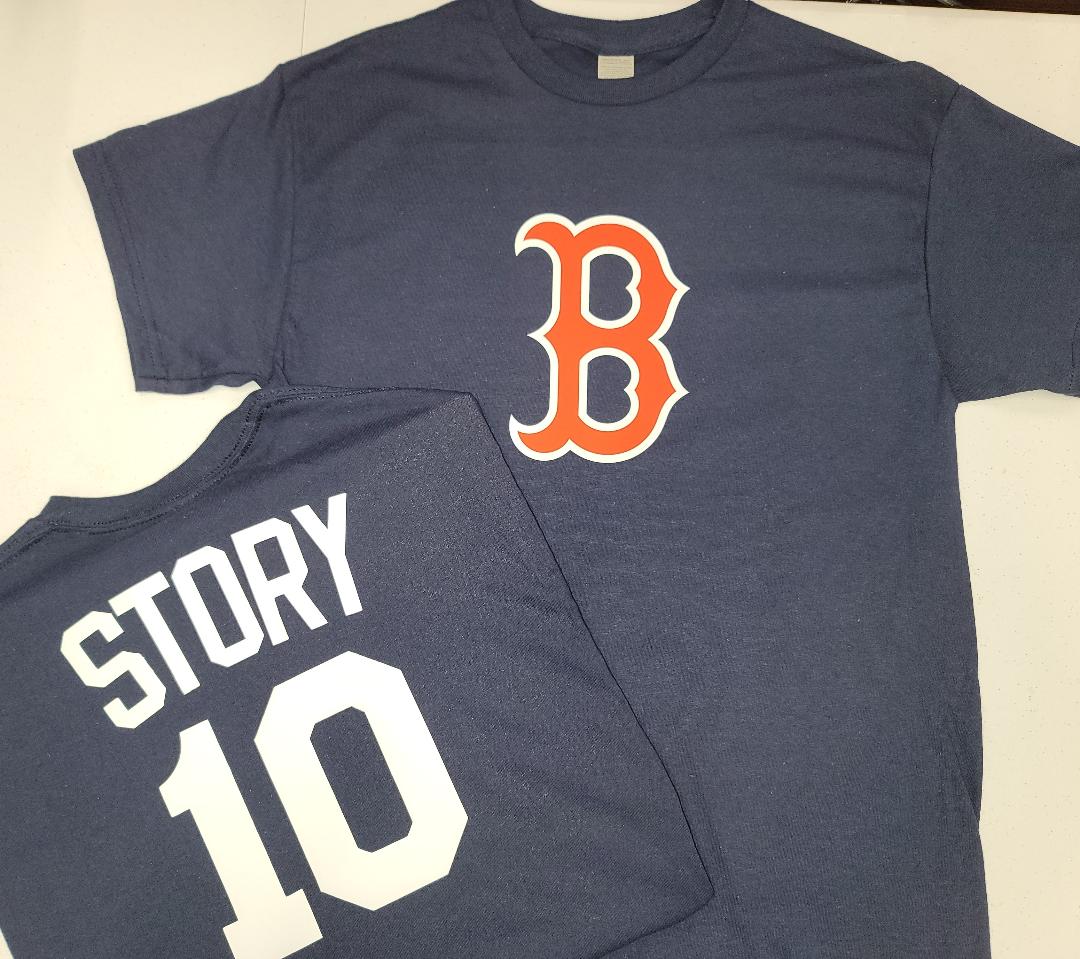 Mens MLB Team Apparel Boston Red Sox TREVOR STORY Baseball Shirt NAVY