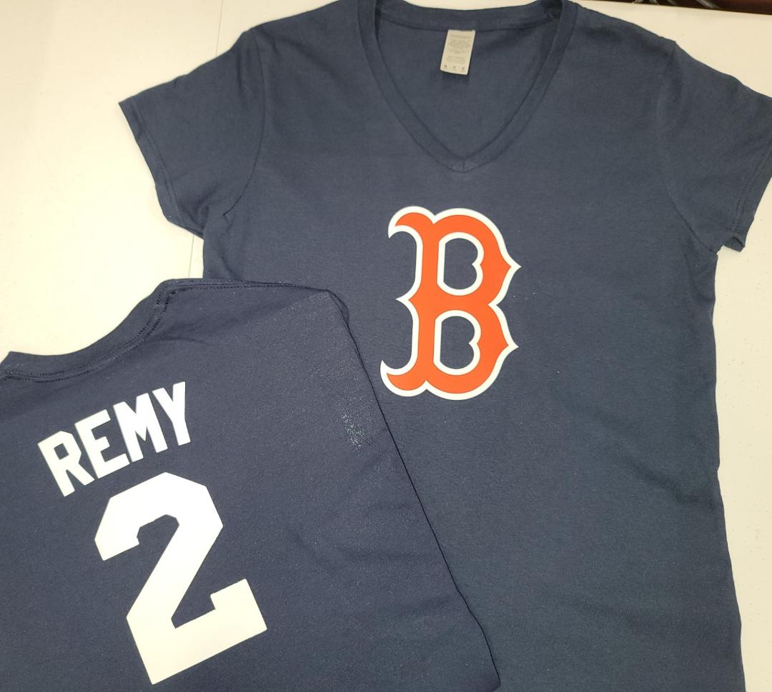 MLB Team Apparel Womens Boston Red Sox JERRY REMY V-Neck Baseball Shirt NAVY