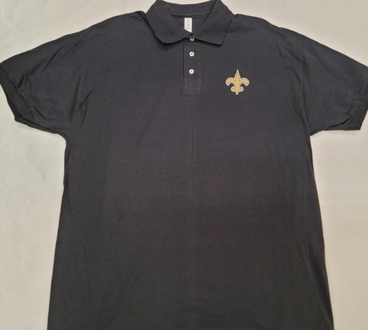 Mens NFL Team Apparel NEW ORLEANS SAINTS Football Polo Golf Shirt BLACK