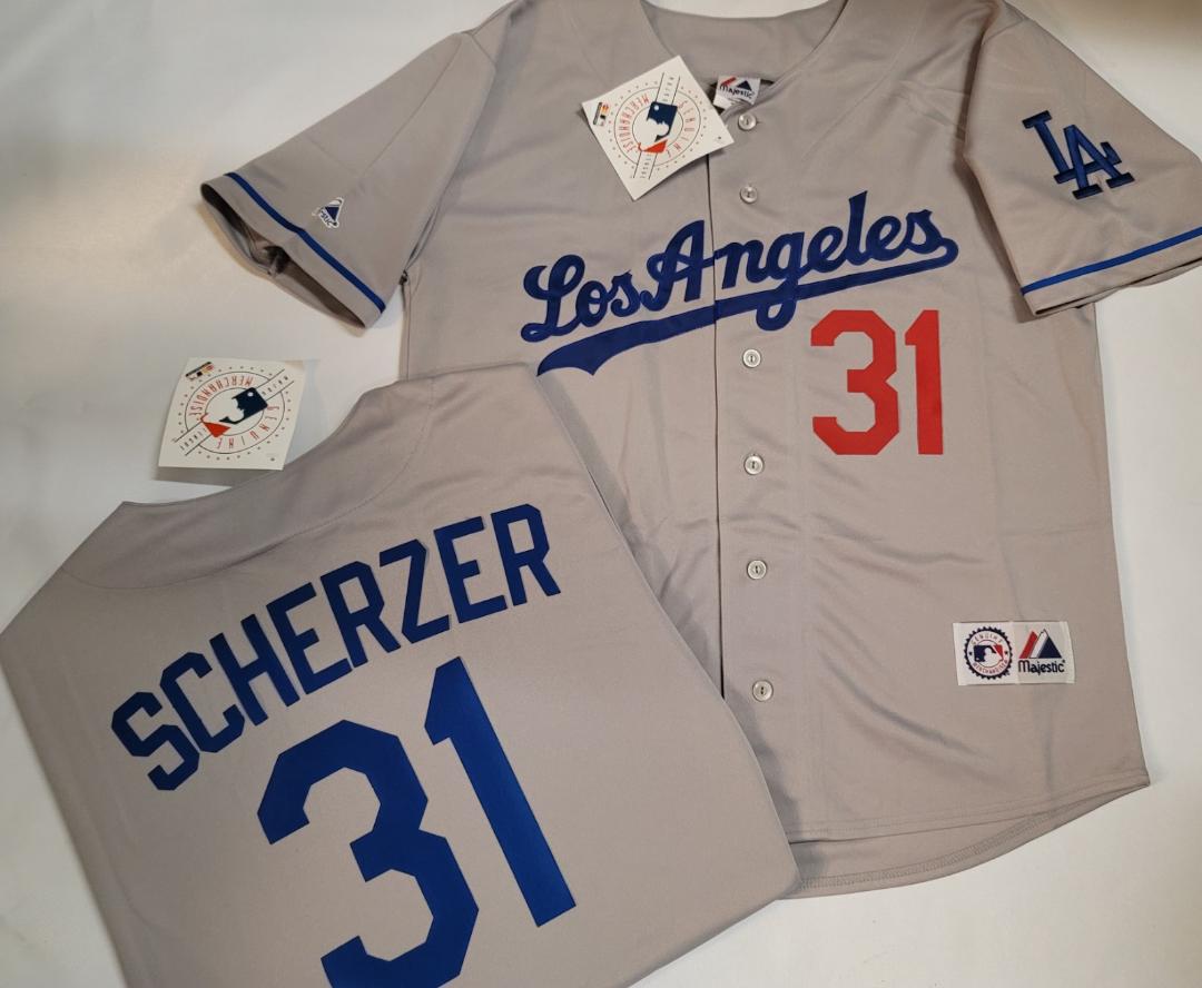 Majestic Los Angeles Dodgers MAX SCHERZER Baseball Jersey GRAY
