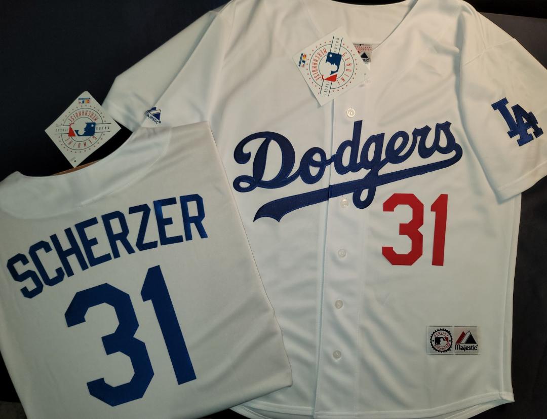 Majestic Los Angeles Dodgers MAX SCHERZER Baseball Jersey WHITE