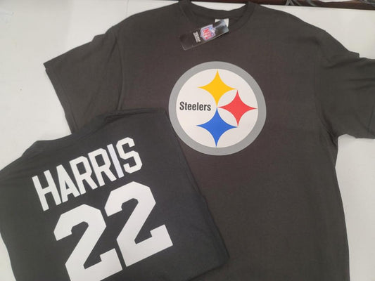 Mens NFL Team Apparel Pittsburgh Steelers NAJEE HARRIS Football Shirt BLACK