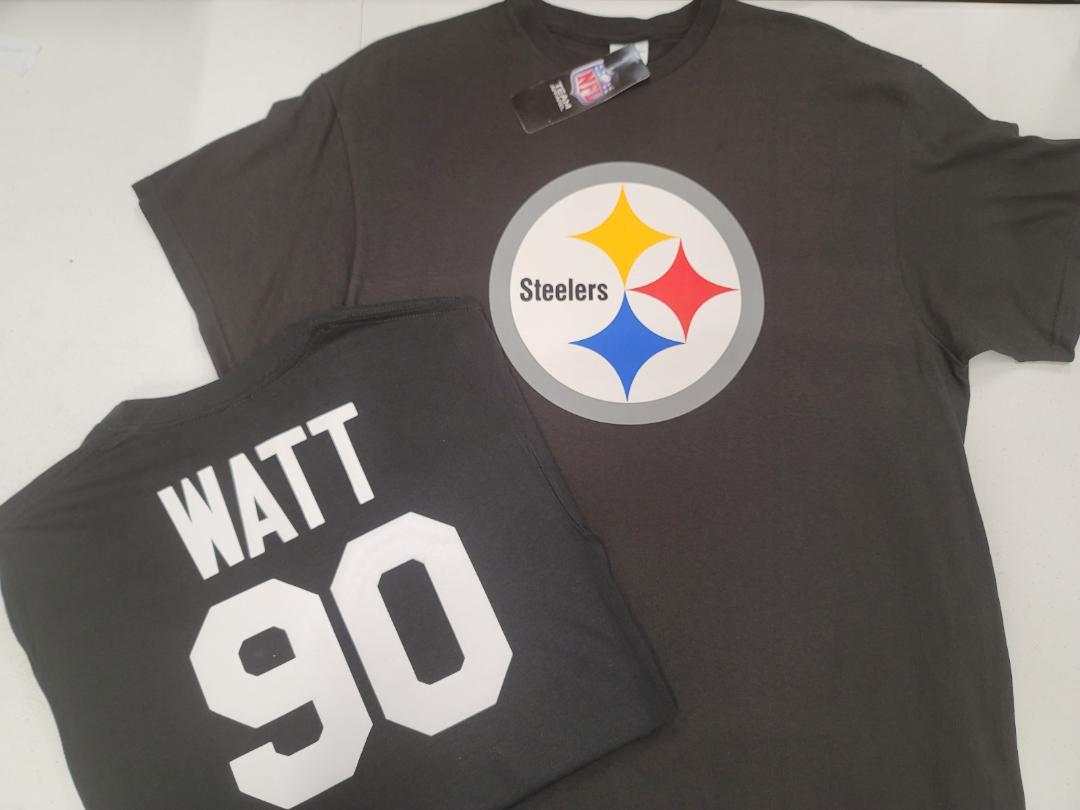 Mens NFL Team Apparel Pittsburgh Steelers TJ WATT Football Jersey Shirt BLACK