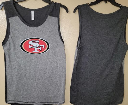 Mens NFL Team Apparel SAN FRANCISCO 49ers Tank Top Shirt Gray/BLACK