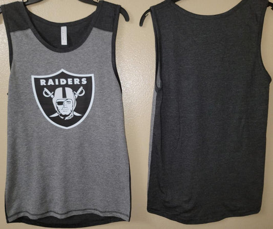 Mens NFL Team Apparel LAS VEGAS RAIDERS Tank Top Shirt Gray/BLACK