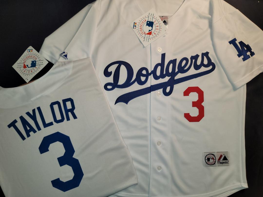 Majestic Los Angeles Dodgers CHRIS TAYLOR Baseball Jersey WHITE