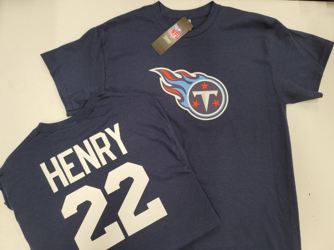Mens NFL Team Apparel Tennessee Titans DERRICK HENRY Football Jersey Shirt NAVY
