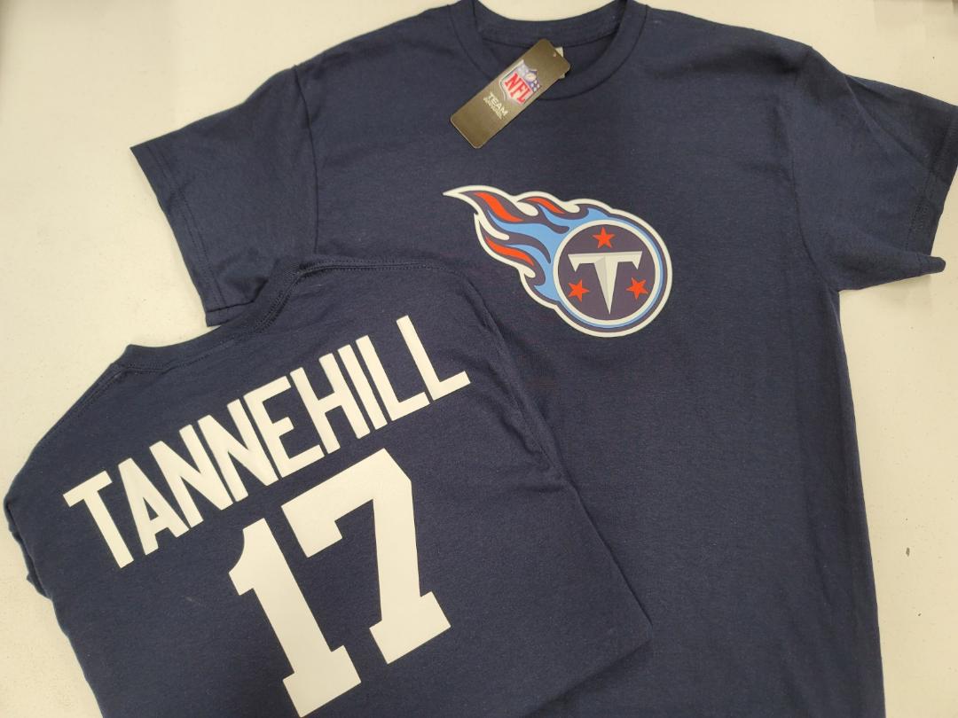 Mens NFL Team Apparel Tennessee Titans RYAN TANNEHILL Football Jersey Shirt NAVY