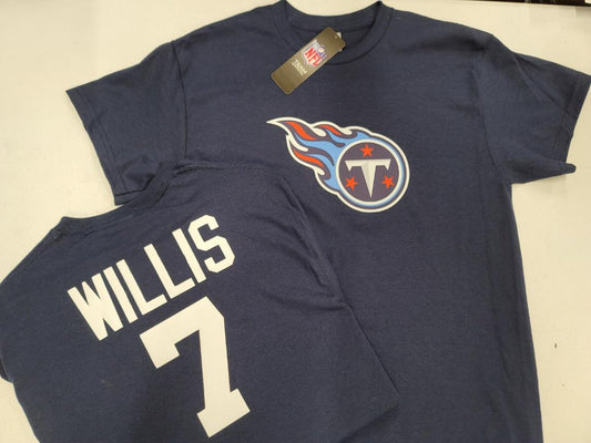 Mens NFL Team Apparel Tennessee Titans MALIK WILLIS Football Jersey Shirt NAVY