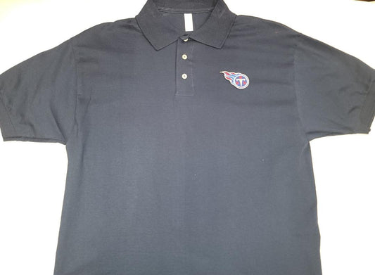 NFL Team Apparel TENNESSEE TITANS Football Polo Golf Shirt NAVY