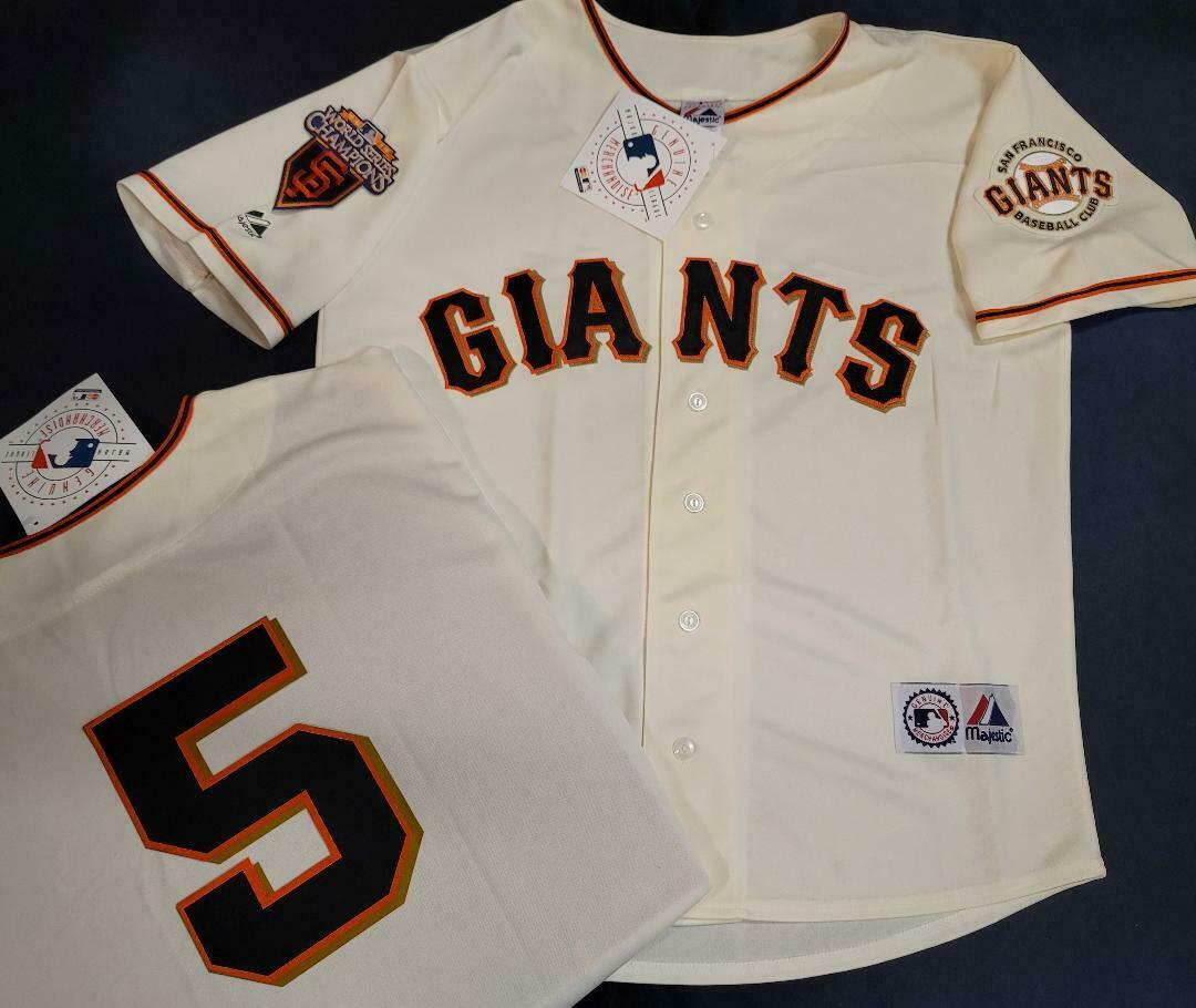 Majestic San Francisco Giants JUAN URIBE 2010 World Series Sewn Baseball Jersey CREAM